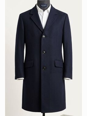 VTG Chester Barrie W&J Wilson Angora Wool Overcoat Tailored In Great Britain (M)